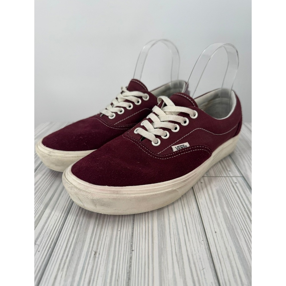 Vans Comfycush Era Classic Suede Canvas Sneakers Burgundy Red Womens 9 Mens 7.5